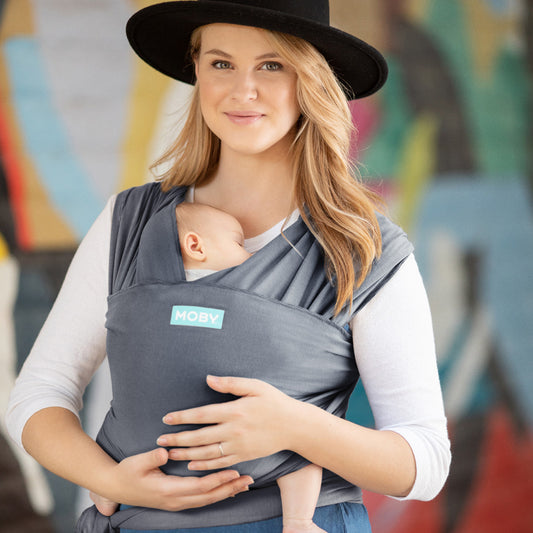 Moby Wrap Classic- Fular Portabebés Elástico  - Flint