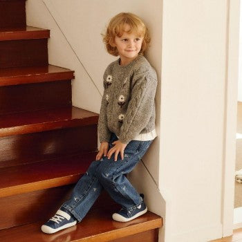 Attipas Denim Skin Shoes Deep Blue