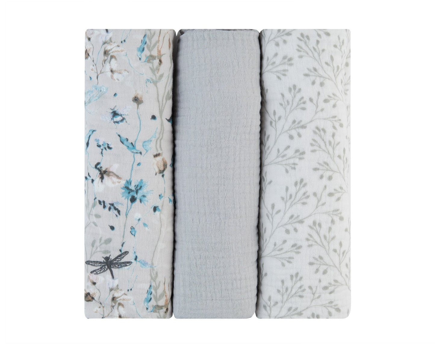 Set de 3 muselinas 100x100 Dreamy Fields Grey