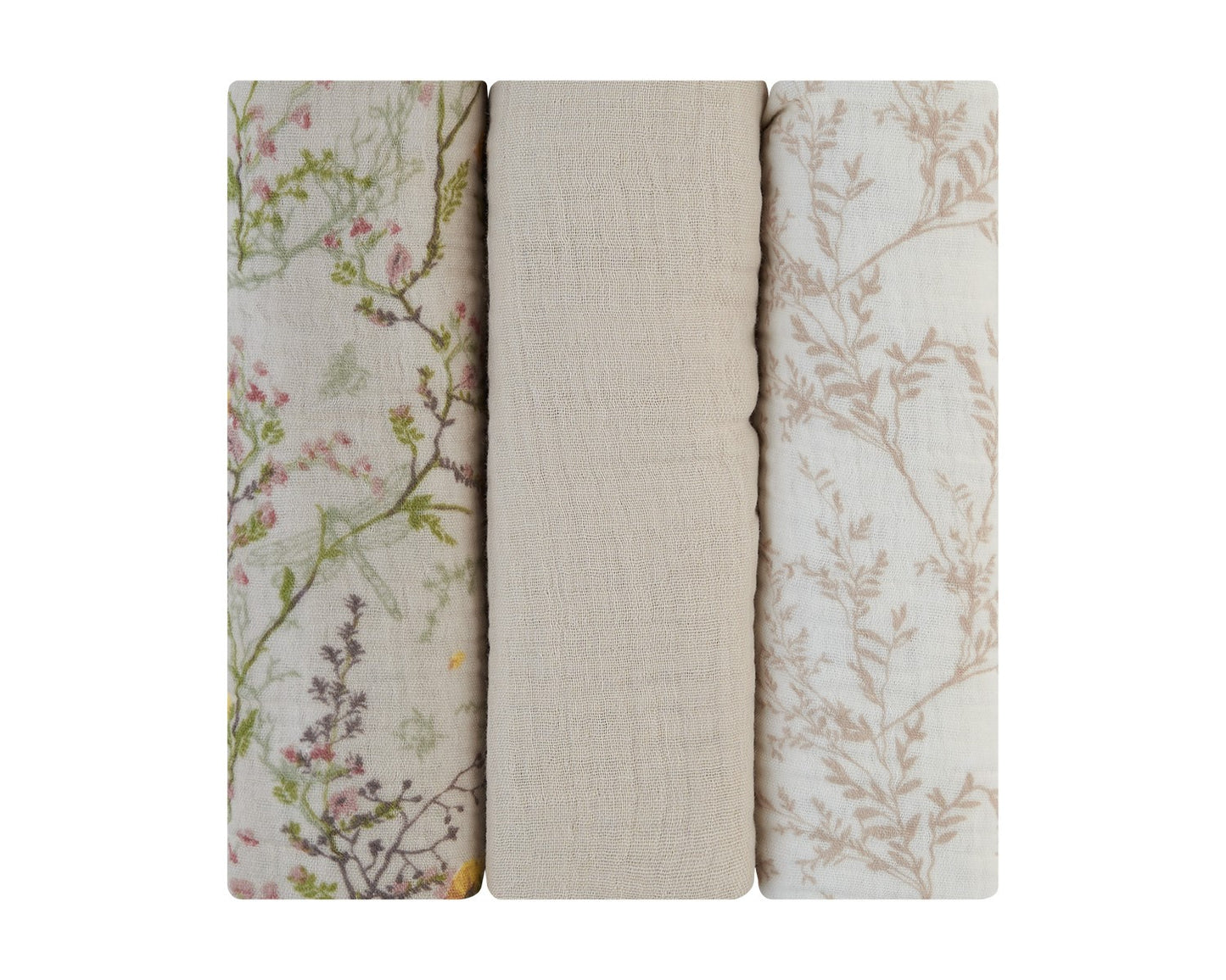 Set de 3 muselinas 75x75 Secret Garden Beige