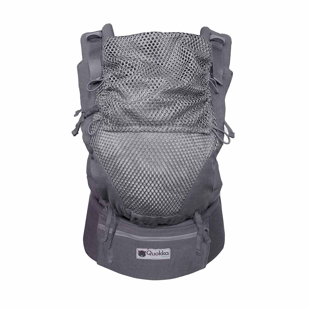 Quokkababy - Mochila portabebés e-carrier mesh - Light Grey